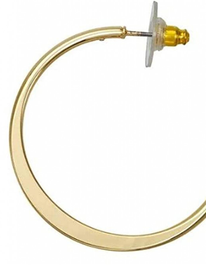 Nine West Gold Tone Flat Edge C-Hoop Earrings Nine West Gold Tone Flat Edge C-Hoop Earrings