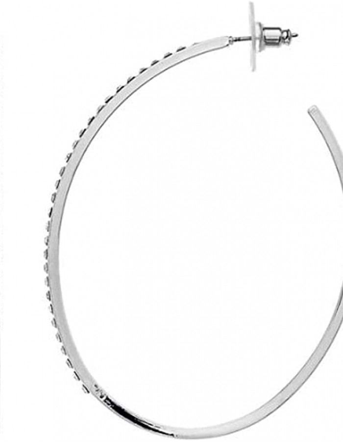 Nine West Simulated Crystal Oval Hoop Earring