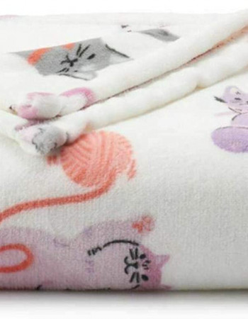 The Big One Supersoft Plush Throw Pink and Purple Cats The Big One Supersoft Plush Throw Pink and Purple Cats