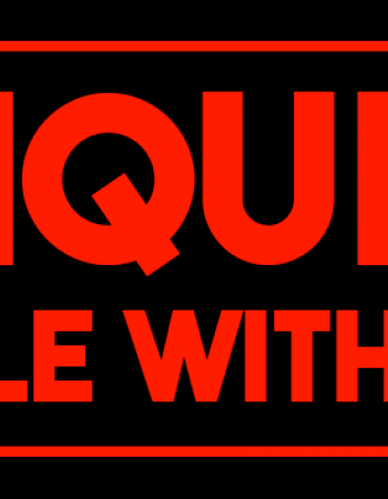  ملصق سائل قابل للكسر لون برتقالي أسود| ملصقات تحذيرية للشحنات البريدية، ملصقات سائلة | ملصقات ذاتية اللصق للتعامل مع السوائل  8 × 3سم, 300 حبة 